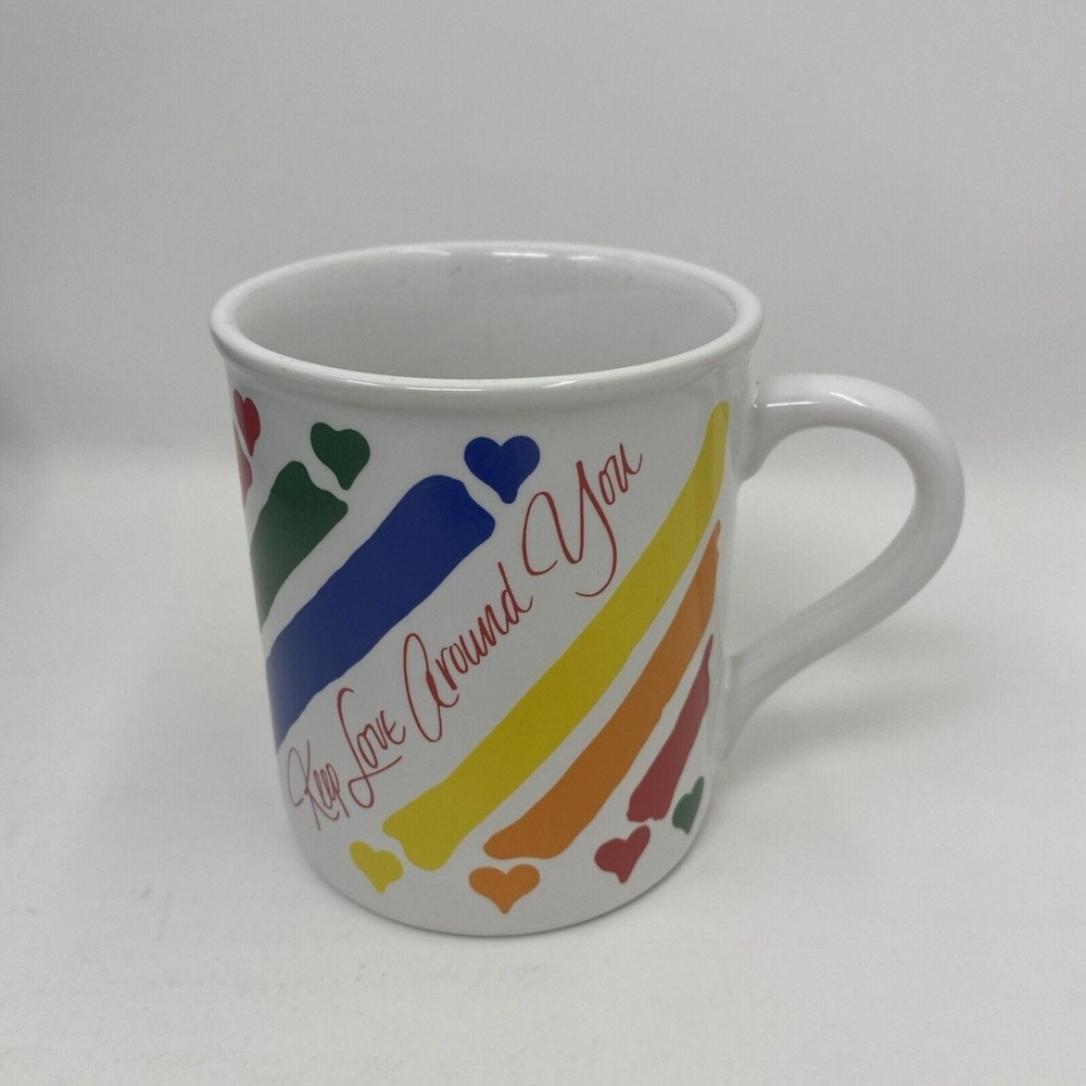 Vintage Hallmark Let Love Surround You Keep Love Around You Rainbow Coffee Mug
